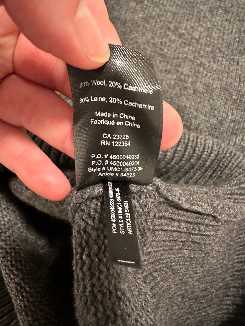 Aritzia Babaton Nicolas Grey Nicolas Cashmere Wool Turtleneck Sweater Size XS - Picture 12 of 12